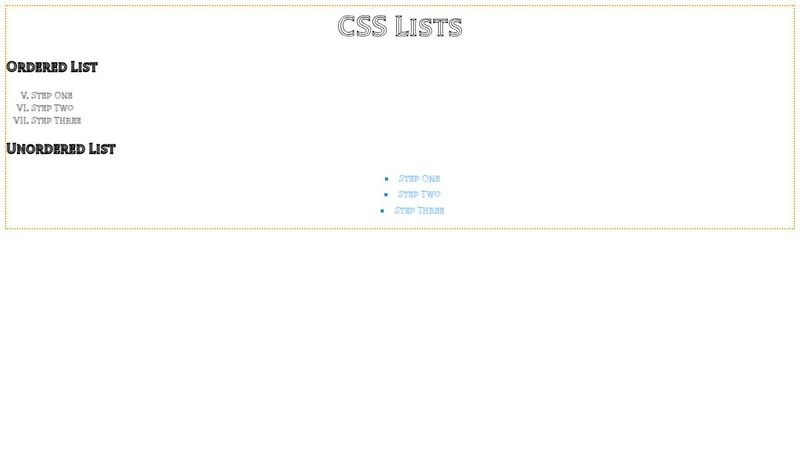 CSS Lesson 7- Lists