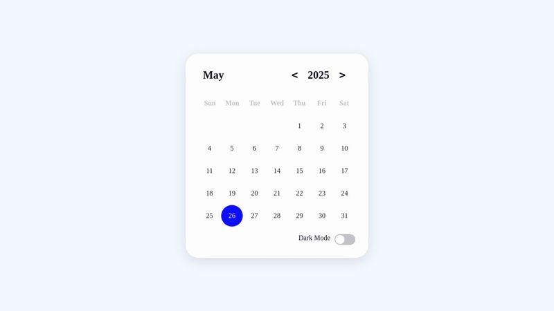 Calender HTML CSS JS