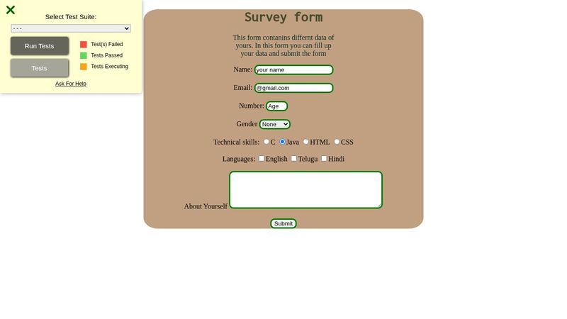Survey form(with css)