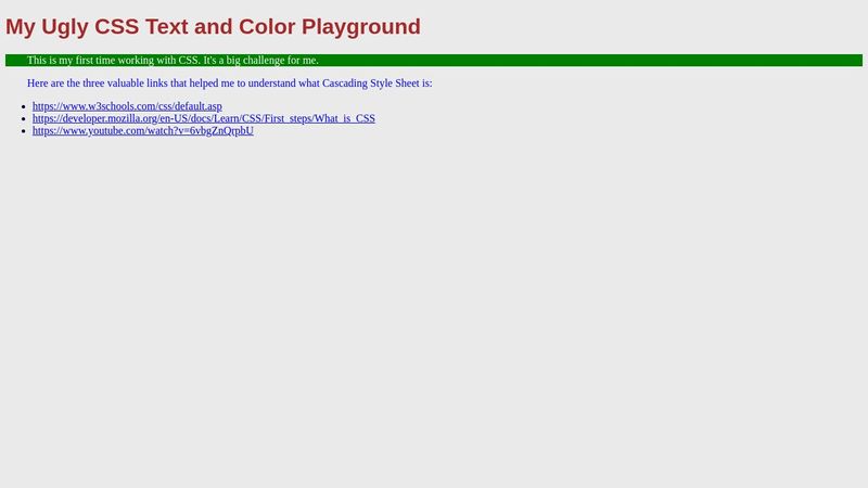 CSS Color and Text Practice