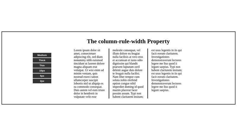 CSS column-rule-width Property