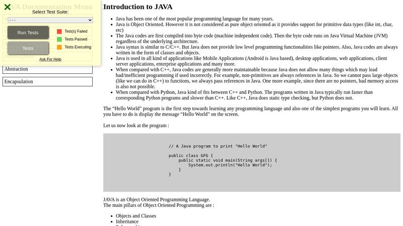 CodePen - JAVA Documentation