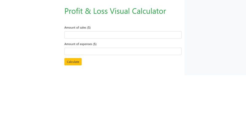 Profit and Loss (Accounting) - JavaScript Visual Calculator