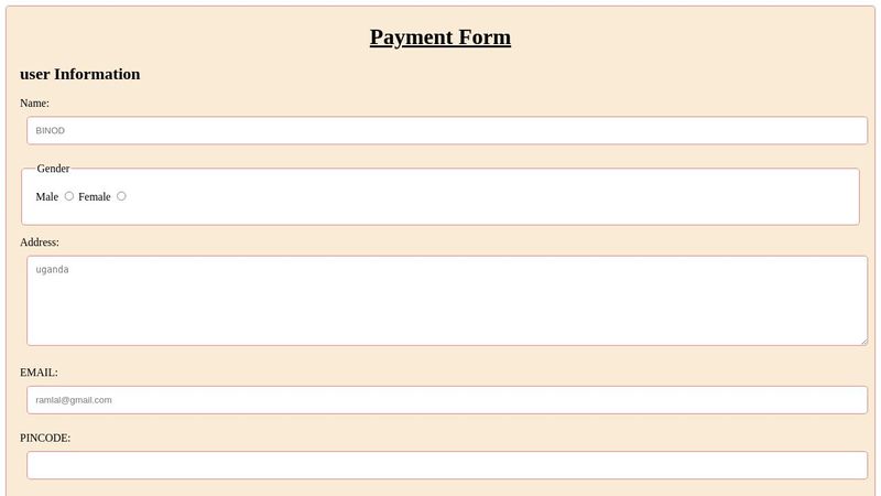 PAYMENT FORM