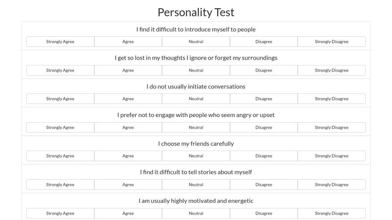 Personality Test