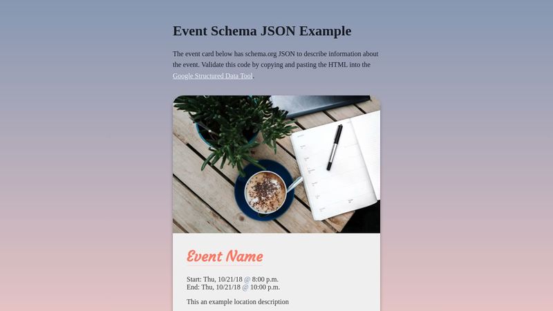Event Card & Schema JSON