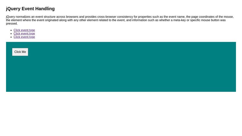 jQuery Event Handling