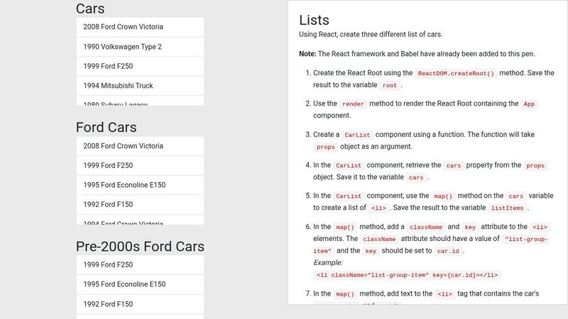 Lists (React)