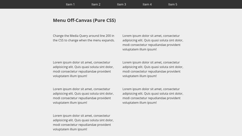 Menu Off-Canvas (Pure CSS)
