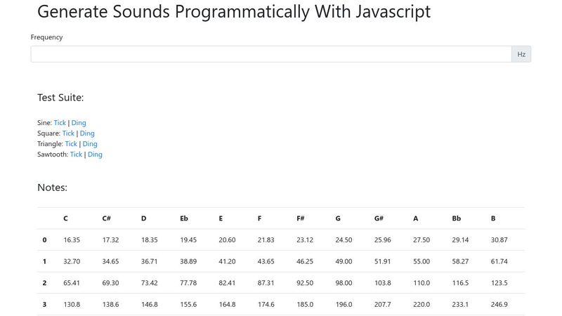 Generate Sounds Programmatically With Javascript