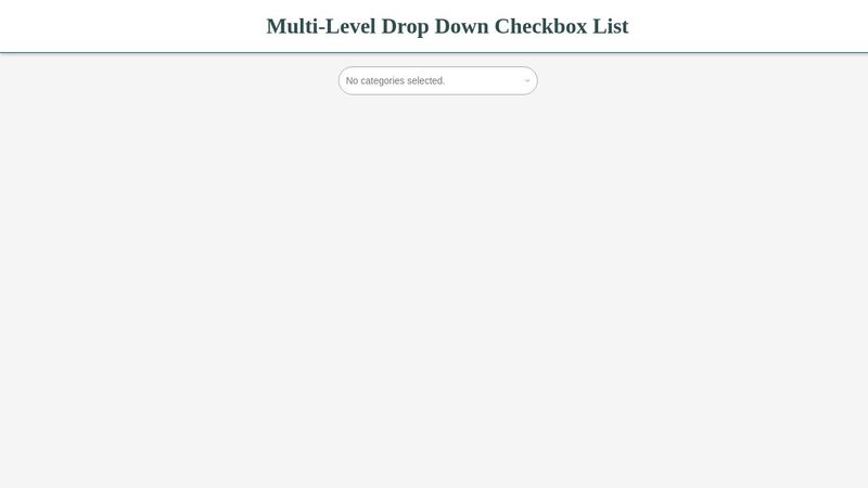 Multi-Level drop down checkbox list