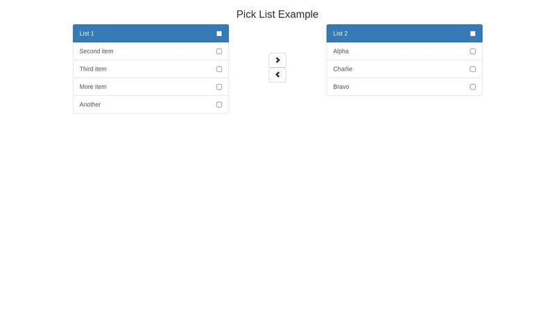 List-to-list (Bootstrap)