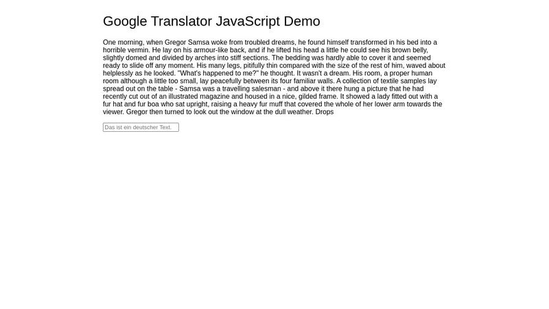 Google Translator JavaScript Demo WIP