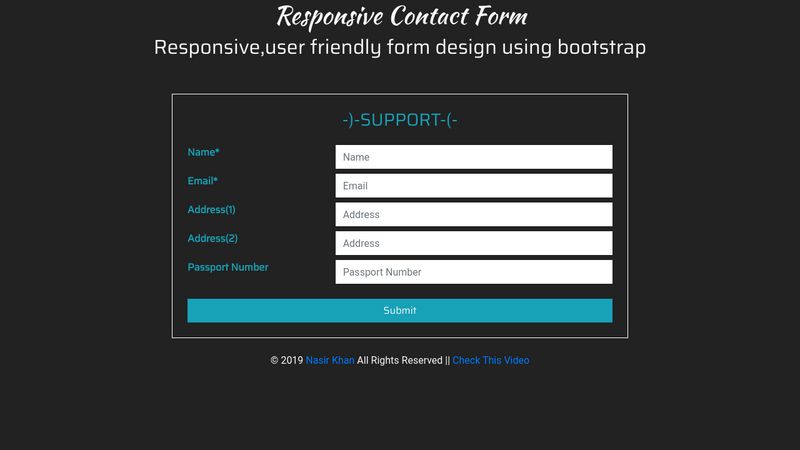 Responsive Contact Form Using Bootstrap