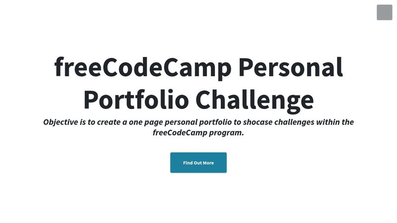freeCodeCamp Personal Portfolio challenge