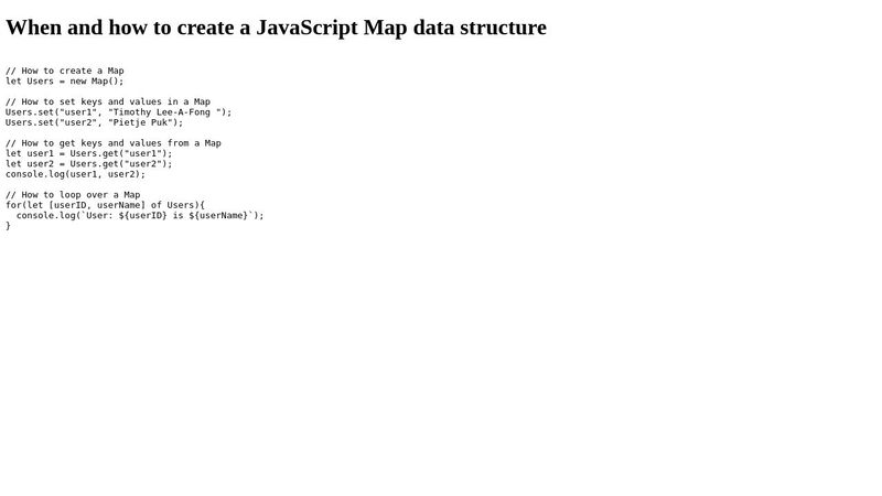 JavaScript - Map data structure