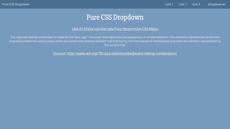 Pure CSS Drop-down Responsive