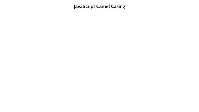 JavaScript Camel Casing