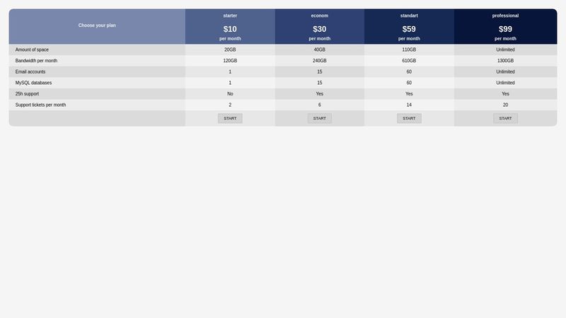 HTML+CSS_table prices