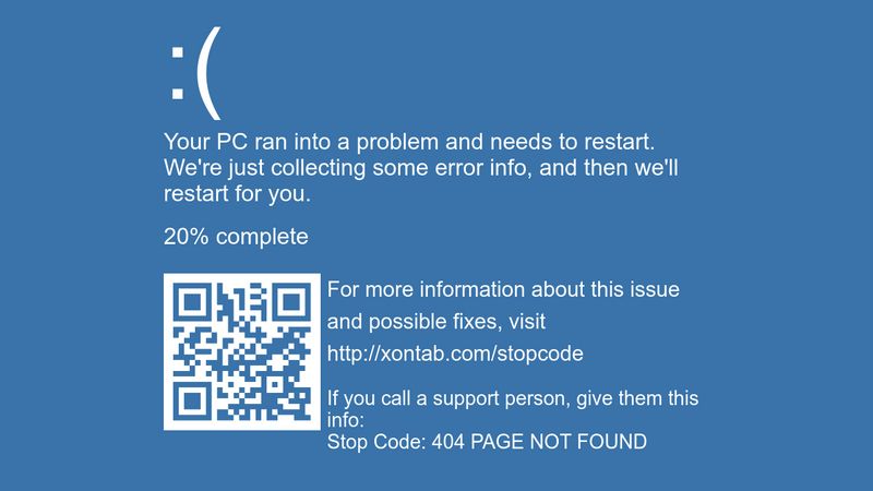 Windows 10 BSOD HTML - Blue Screen Of Death