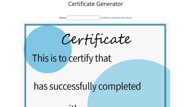certificate generator html and javascript