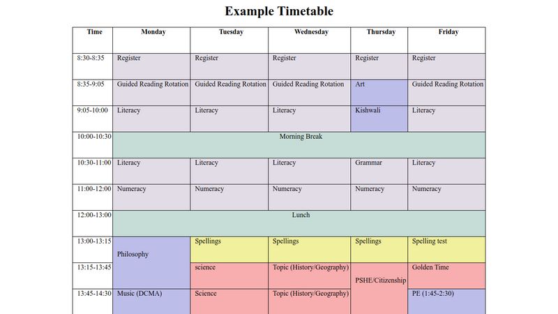 Time-Table Project