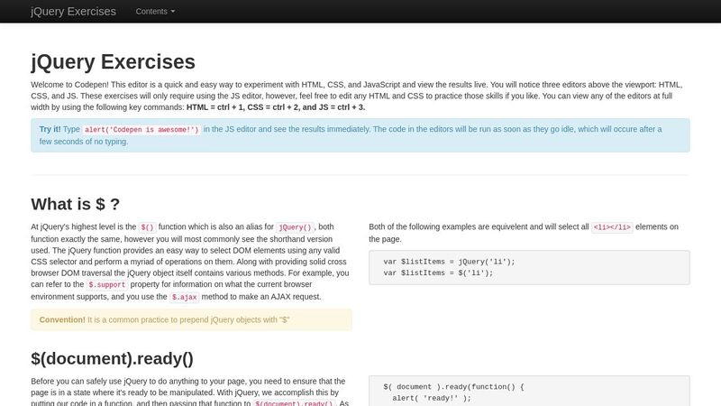 Basic jQuery Exercise