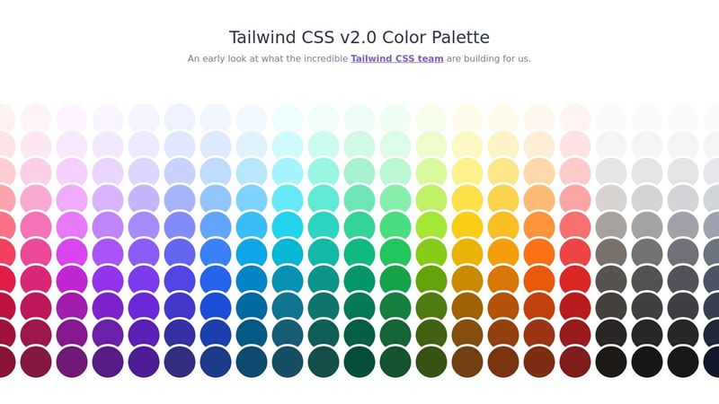 Tailwind CSS V2.0 Color Palette