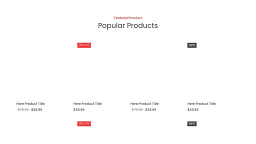 Popular Products Section Using HTML , CSS , Bootstrap
