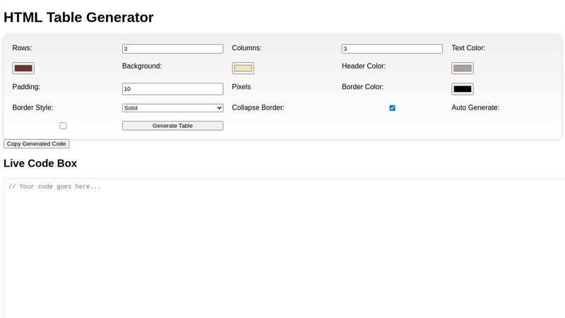 HTML Table Generator