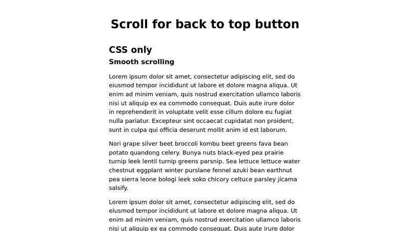 Back to top button - CSS only