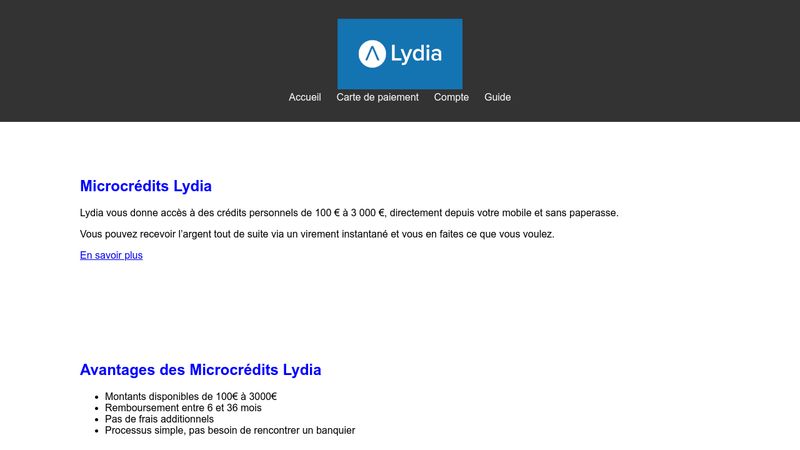 Micro crédit Lydia