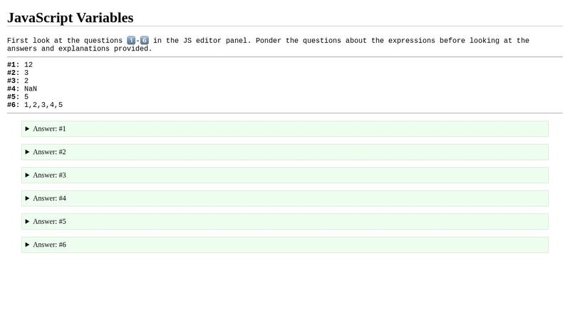 🔒Learning Activity: JavaScript Variables