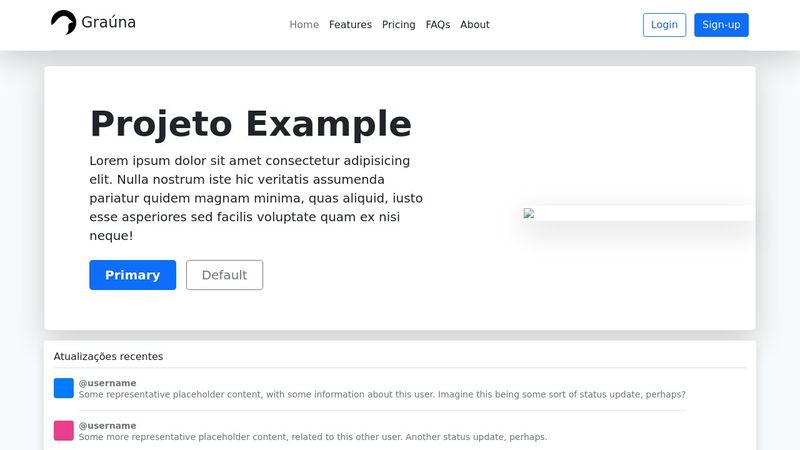 Bootstrap Example Project Homepage