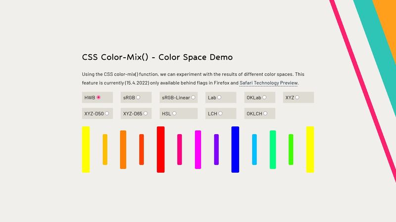 CSS Color-Mix - Color Space Demo