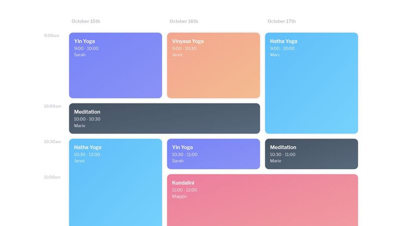 Schedule with CSS Grid