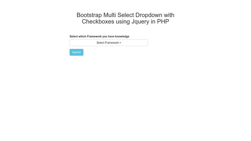 Bootstrap Multi Select Dropdown With Checkboxes