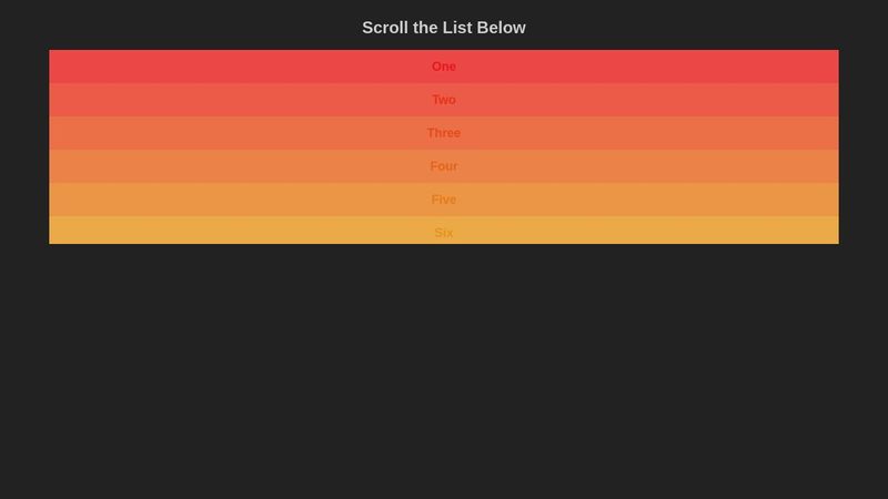 CodePen Home Playing with Lists and Scroll