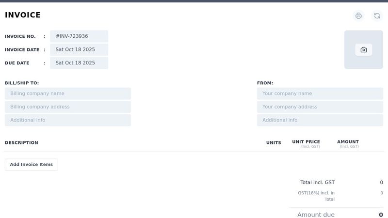 Invoice Generator with TailwindCSS and AlpineJS