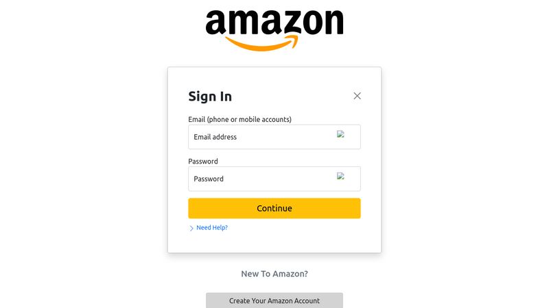 Amazon Login Page Mockup