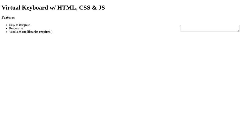 Virtual Keyboard using HTML, CSS & JavaScript (Vanilla JS)