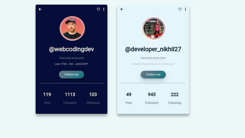 Profile Cards with Html and Css
