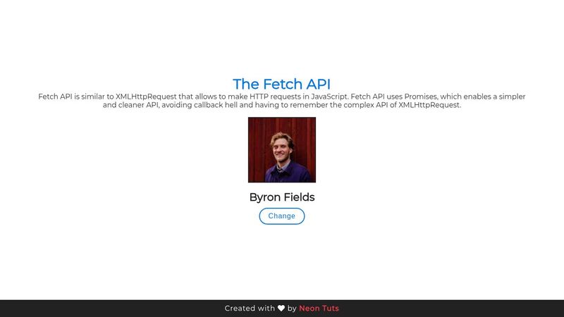 HTTP requests using Fetch API