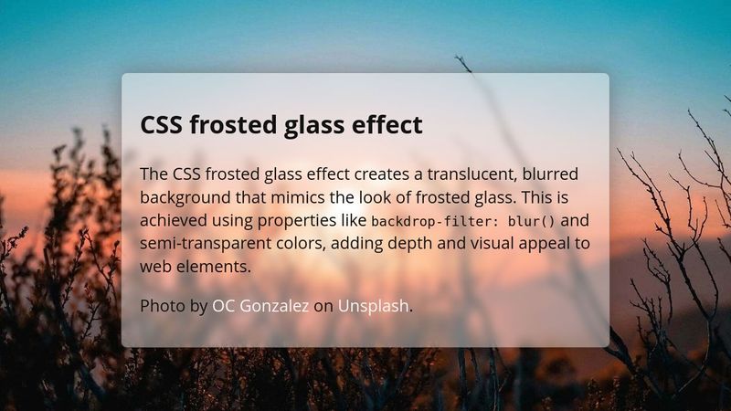CSS frosted glass effect