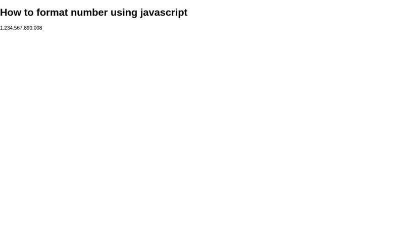 Format number using js