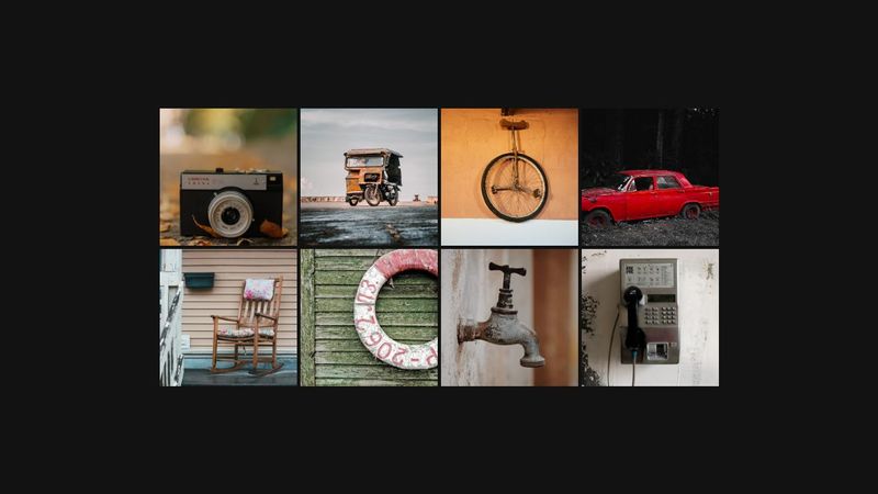 Interactive gallery with photo description. HTML & CSS only