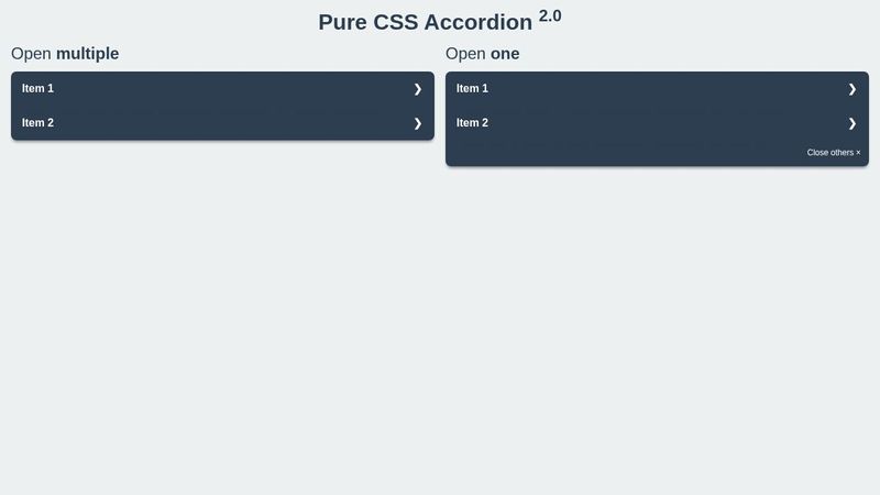 Pure CSS Accordion