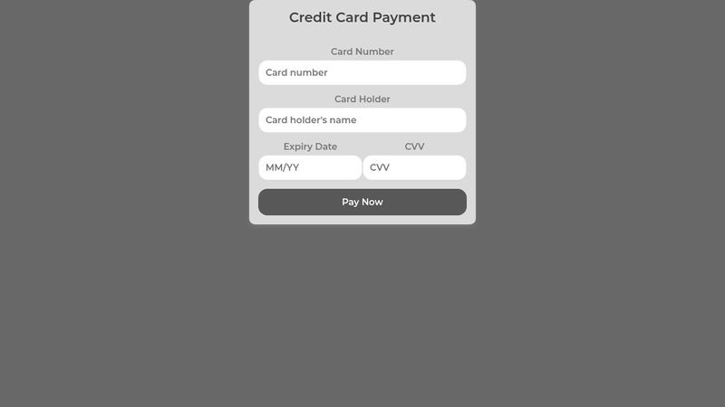 Payment Card Form - Pure CSS, HTML, JS