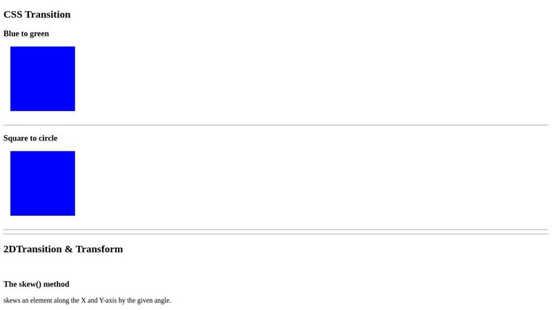 CSS Animation with Transition and Transform