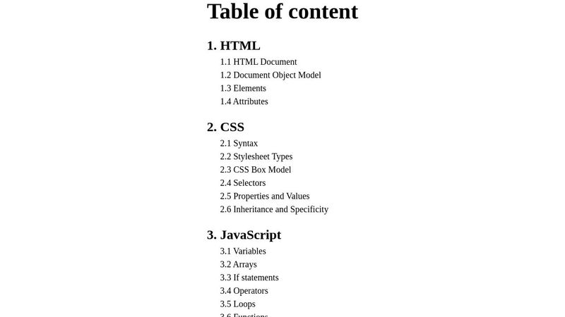 CSS Counters - Two Level Counters